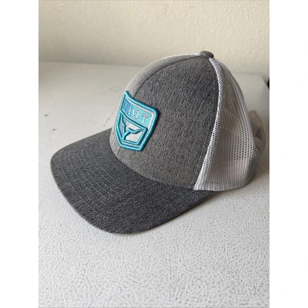 YNOT Hat Mesh CAP Brand Farm & Ranch Adjustable Snapback  Gray White